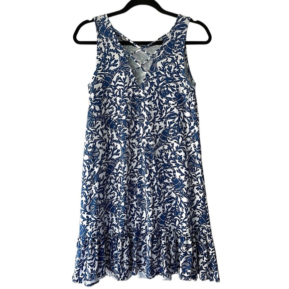 LILY PULITZER | NWOT KRISTEN FLOUNCE DRESS KRILLEN IT NAVY & WHITE | EXTRA SMALL - Picture 8 of 12